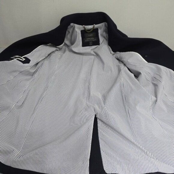 J CREW Double Cloth Italy Peacoat 8 Navy Blue Double Breast Wool Blend - Picture 9 of 16